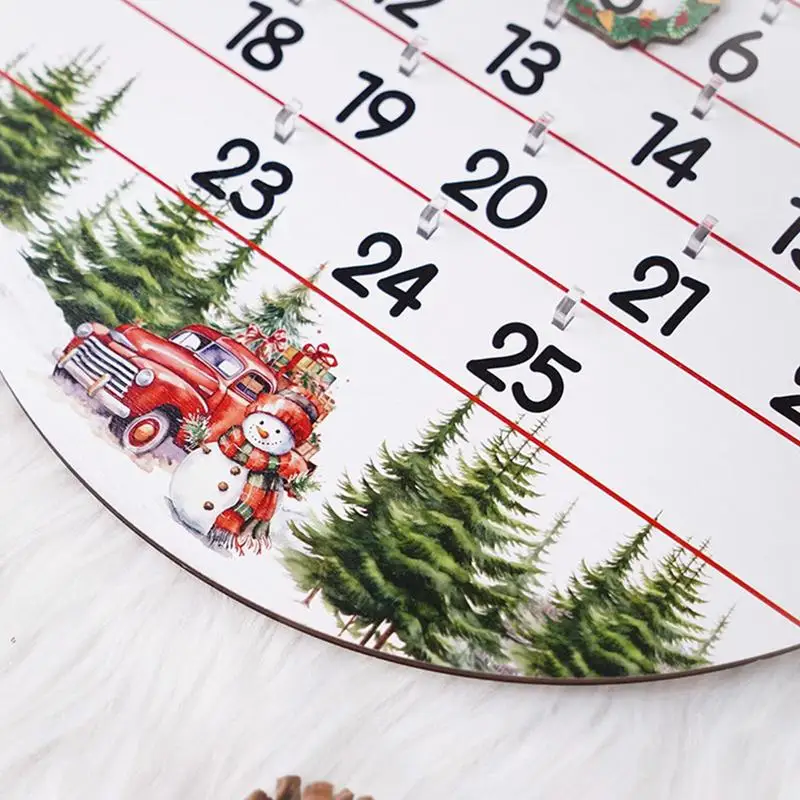 

Рождественский обратный отсчет, 25 дней, обратный отсчет, рождественские украшения, домашние повседневные деревянные поделки, обратный диск, рождественское украшение