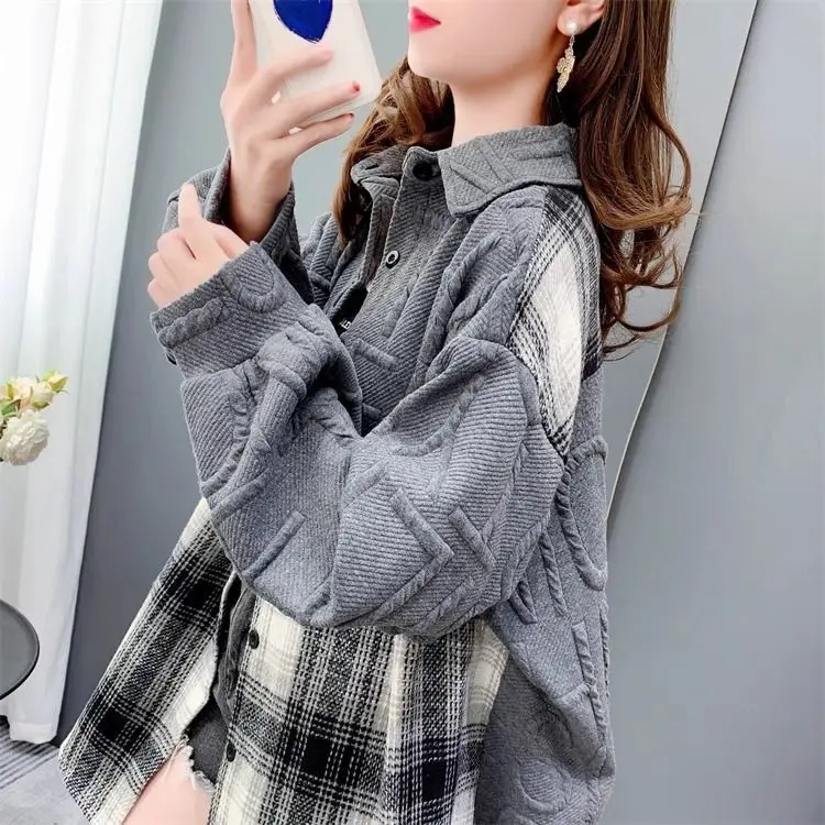 Csa cardigan solta estilo preguiçoso design primavera outono nova chegada plus size moda casual fena casaco jaqueta
