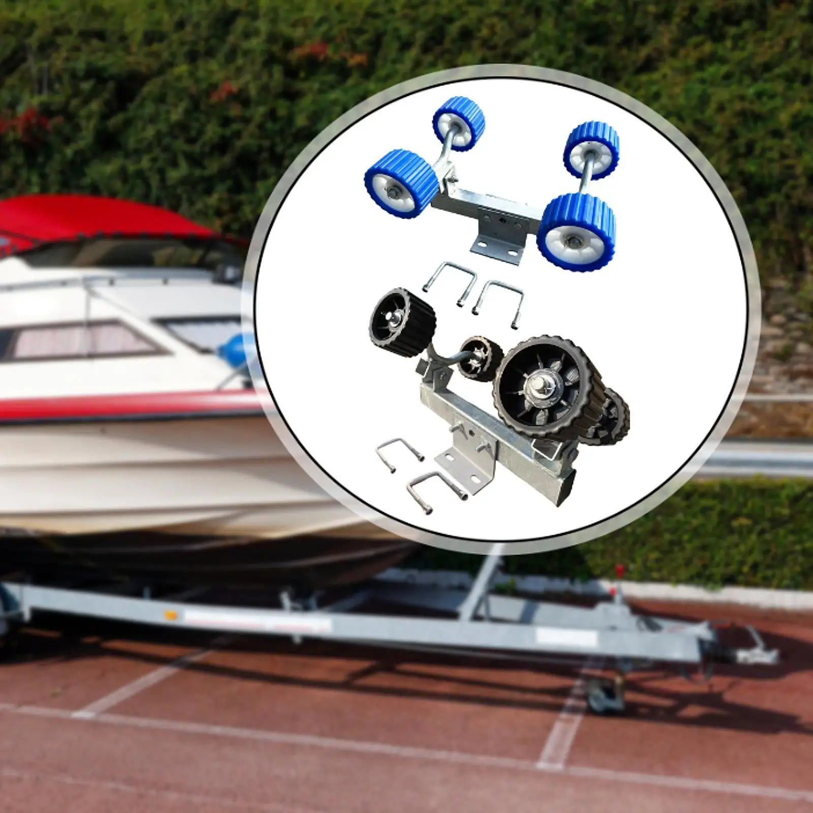 Boat Trailer Wobble Roller Assembly PP Material Marine Equipment for Large Yacht Speedboat Lifeboat Transportation