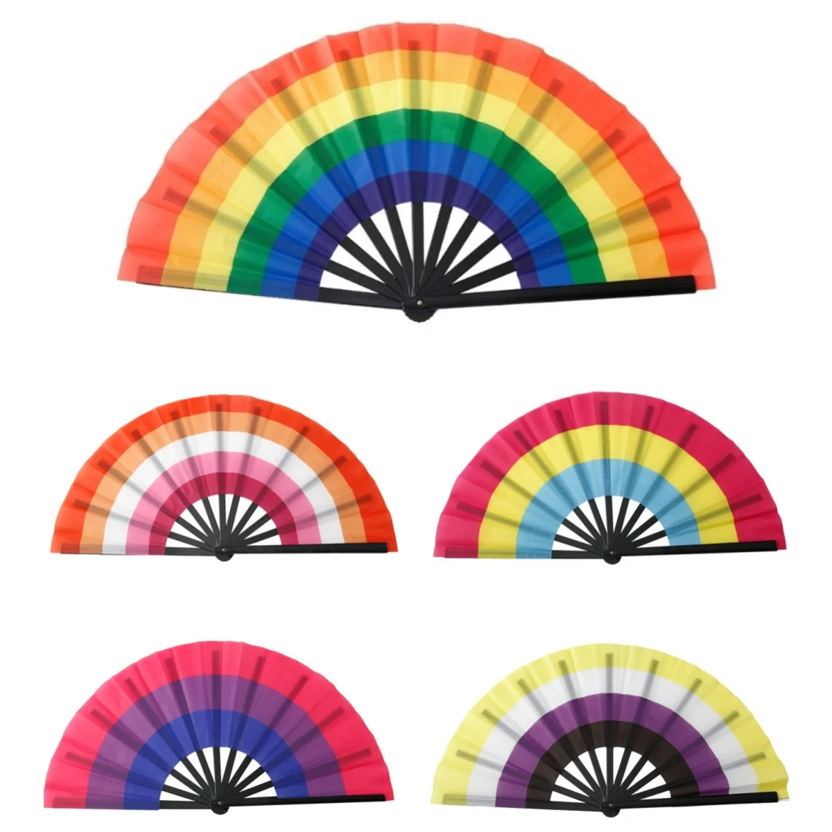 Lgbt Fan Lightweight Folding Fan Colorful Fan Portable For Gay Pride Celebration Summer Cooling