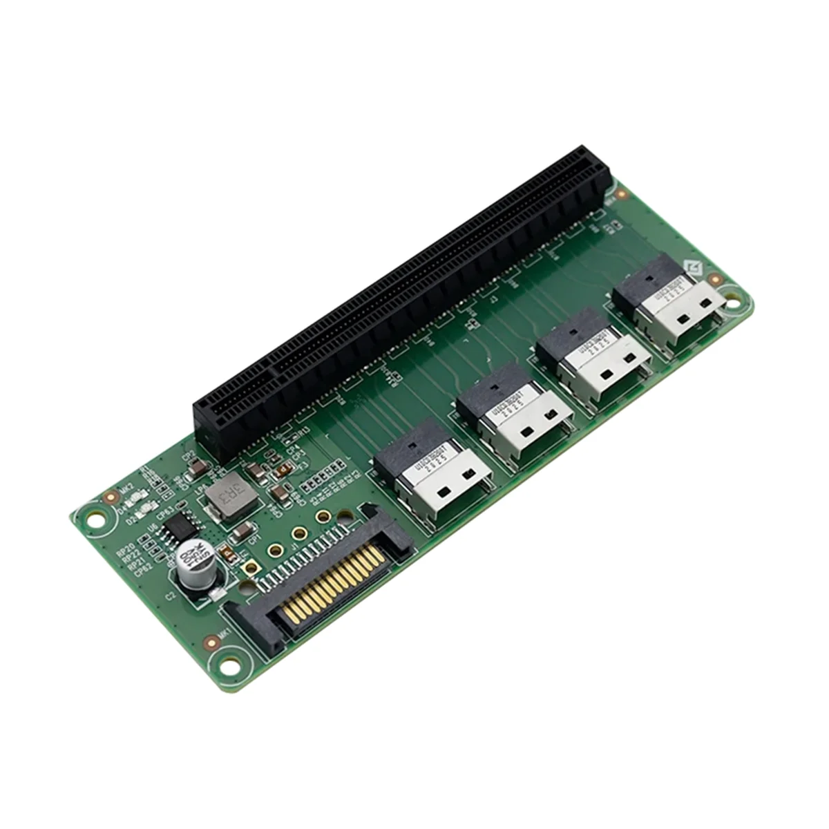 

ATP-PCIe 4.0 Slot Expansion Board 4 Port SFF 8654 to PCIe X16 Slot Adapter M.2 to SAS Card GPU PCIe 4.0X4 15PIN SATA