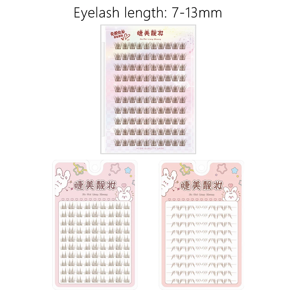 رموش عنقودية ذاتية اللصق ذات مظهر طبيعي رموش صناعية خالية من الغراء قابلة لإعادة الاستخدام باللون الأسود والبني مصنوعة يدويًا