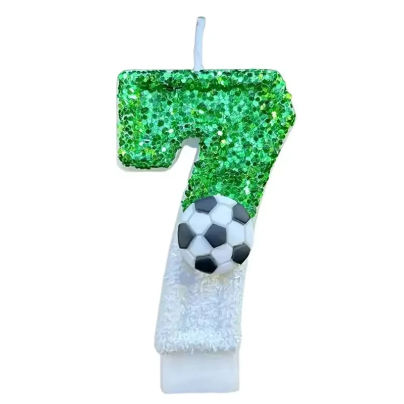 Nieuwe 0-9 nummer verjaardagskaarsen originele twee kleuren geleidelijke verandering voetbalstijl verjaardagstaart digitale feestkaarsen decoratie