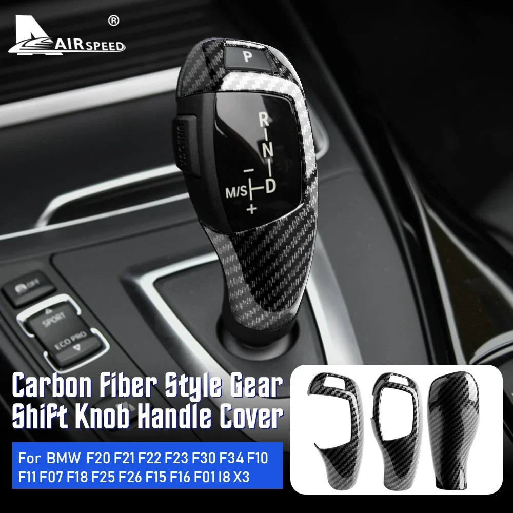 

Car Gear Shift Handle Cover for BMW F20 F21 F22 F23 F30 F34 F10 F11 F07 F18 F25 F26 F15 F16 F01 Carbon Fiber Texture Accessories
