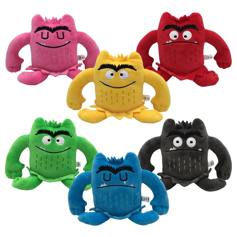 6 ชิ้น/เซ็ต 6 สี Kawaii สี Monster Plush ตุ๊กตาเด็ก Monster สี Emotion Plushie ตุ๊กตาของเล่นสําหรับเด็กของขวัญวันเกิด