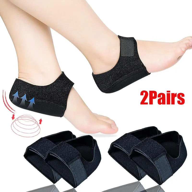 4Pcs Plantar Fasciitis Heel Socks Anti-Crack Elastic Heel Pads For Achilles Tendonitis Calluses Spurs Cracked Feet Pain Relief