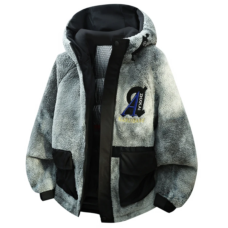 

Толстая негабаритная хлопковая куртка с подогревом графена на осень и зиму, мужская уличная теплая хлопковая куртка из овечьей кожи с капюшоном