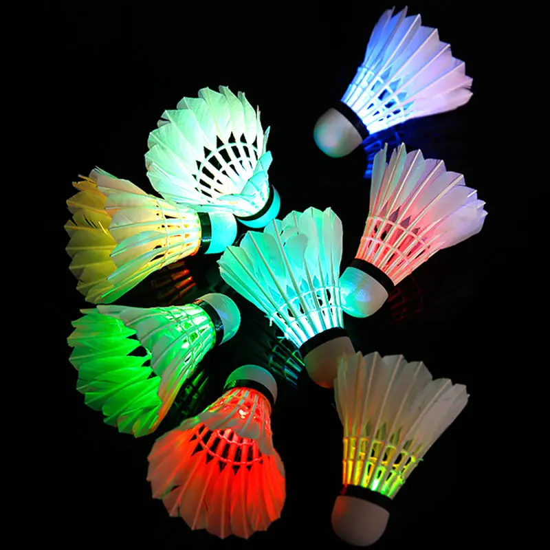 LED Badminton Feather Dark 4 Pcs Colorful LED Shuttlecocks Shuttlecocks