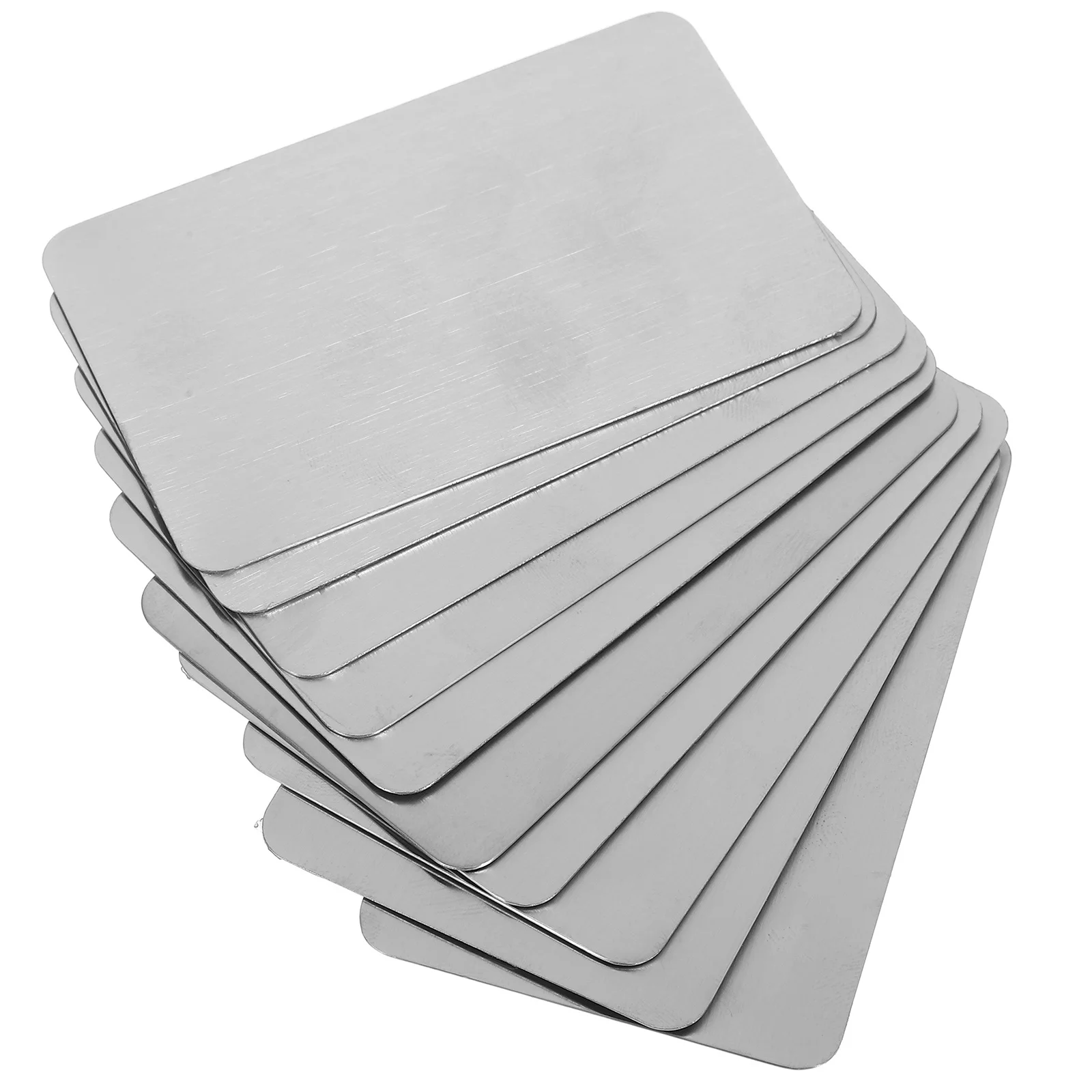 

10Pcs Unfinished Stainless Steel Name Cards Double Sided Matte Finish Safe Rounded Corners for Custom Engraving Metal Business