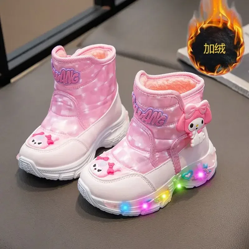 Girly Heart Anime Kawaii  My Melody MINISO Soft Warm Snow Boots Winter Cute Fleece Thickened Cotton Shoes Lovely Gifts for Kids