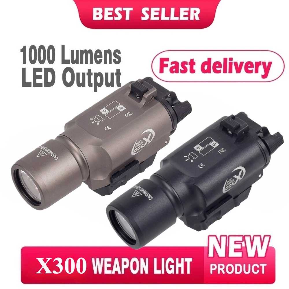 Tactische X300 X300U Metalen Pistool 1000Lumen LED Zaklamp Fit 20mm Rail Gun Accessoires voor Airsoft Opknoping Jacht