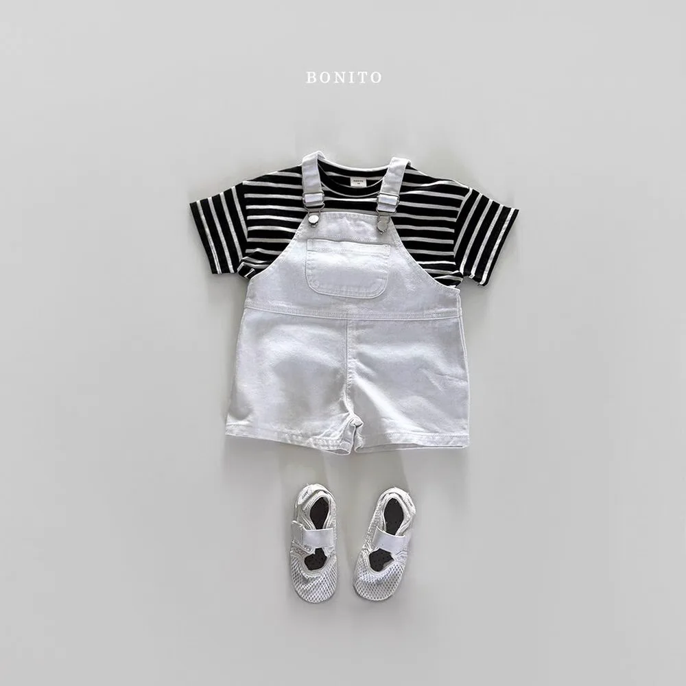2025 Summer New Children Denim Overalls Solid Girls Casual Pants Kids Jeans Bib Fashion Boys Strap Shorts Baby Clothes view 4