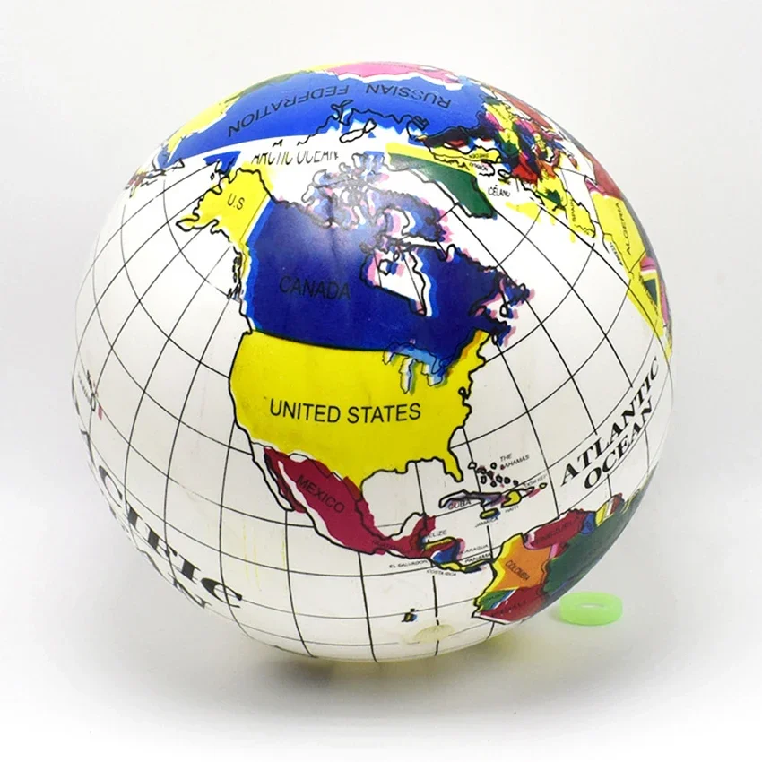 30cm Inflatable Globe PVC World Globe Inflatable Earth Beach Ball for Beach Playing or Geography Teaching for Kids Teachers