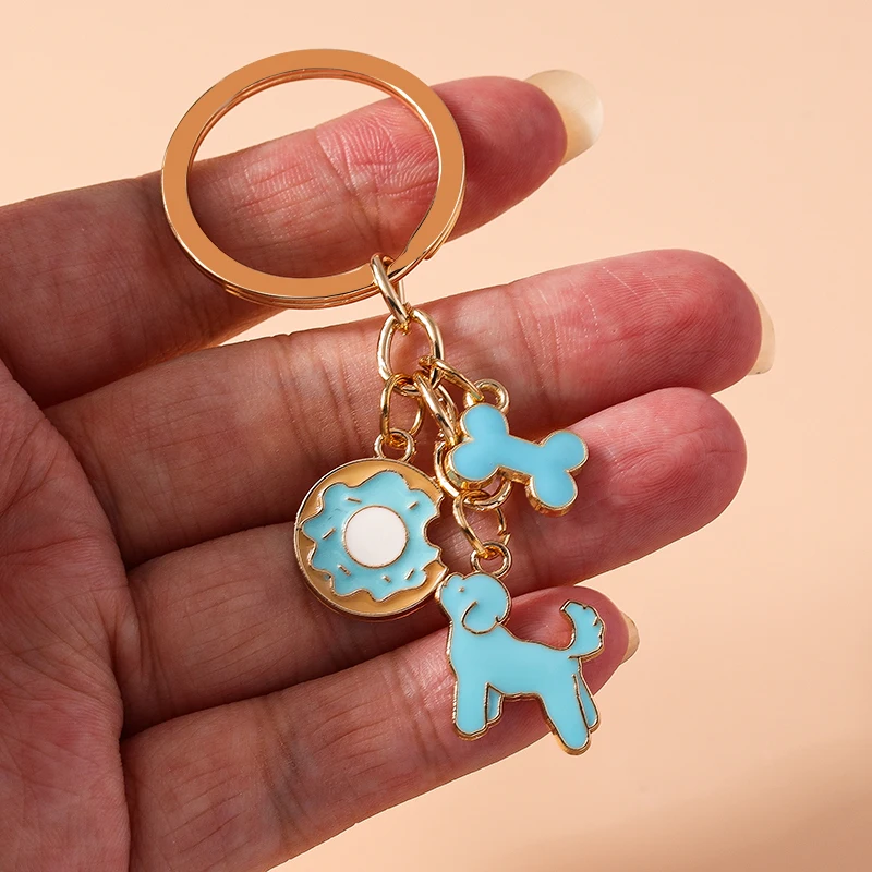 Aihua neue niedliche Schlüssel bund Emaille Tier Frosch Hund Ente Kaninchen Schlüssel bund für Frauen Handtasche Anhänger Zubehör DIY Schmuck Geschenke – Detail 8