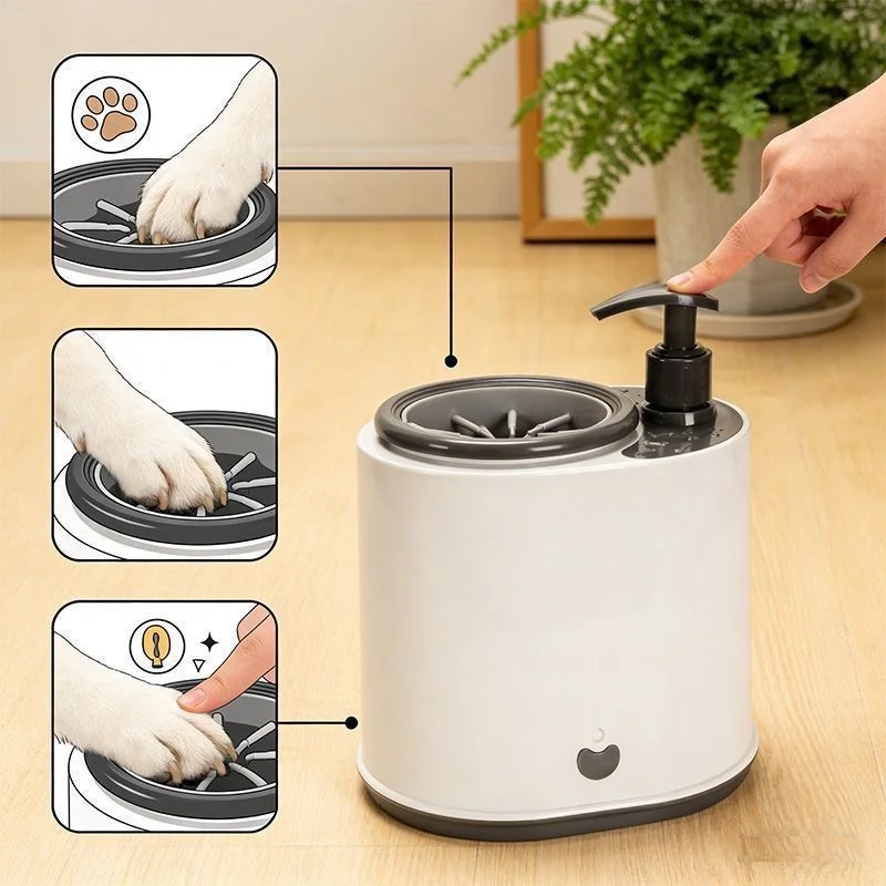 Pet Automatic Foot Washing Machine Household Electric Foot Washing Machine Dog And Cat Paw Cleaner Non Wiping Foot Washing view 3