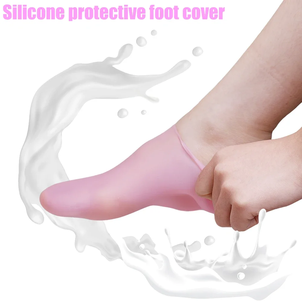 Silicone Moisturizing Gloves Foot Socks Gloves Anti Crack Moisturizing Gel Socks Preventing Dryness Spa Foot Hand Care Dead Skin