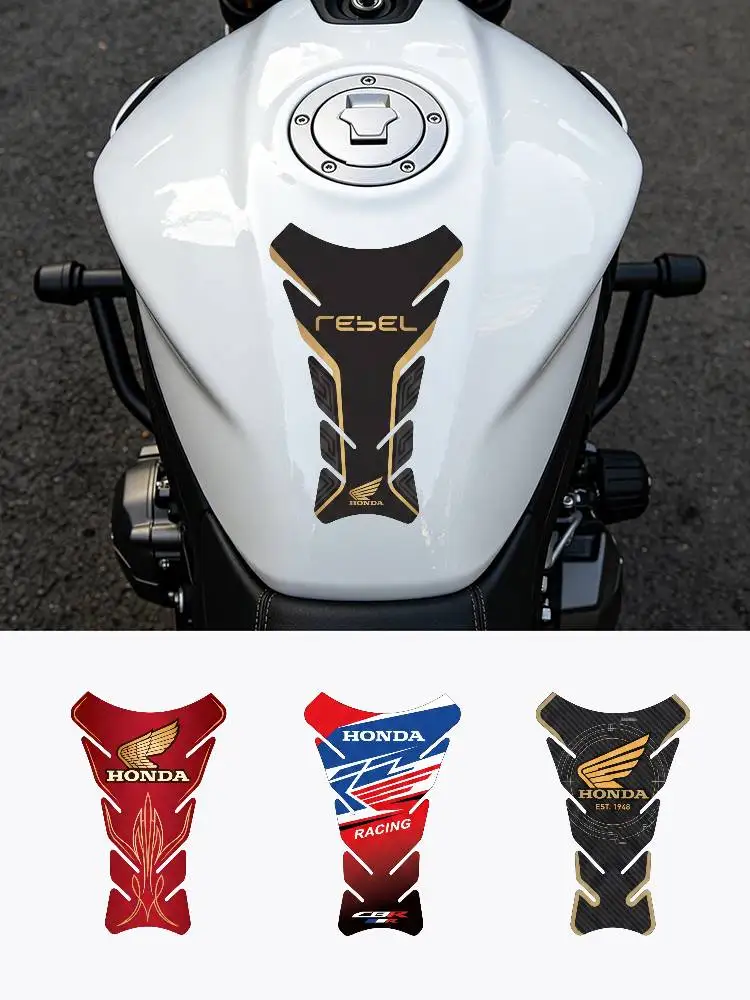 

FOR HONDA Motorcycle PVC Tank Pad Tank Cap Protector Racing Sticker Universal
