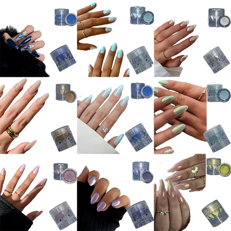 

Summer Aurora Nail Powder Ice Skin Nail Powder Set with Ice Skin Effect, Girls' Gift, Salon DIY Choice, Novice Nail Powder DIY N