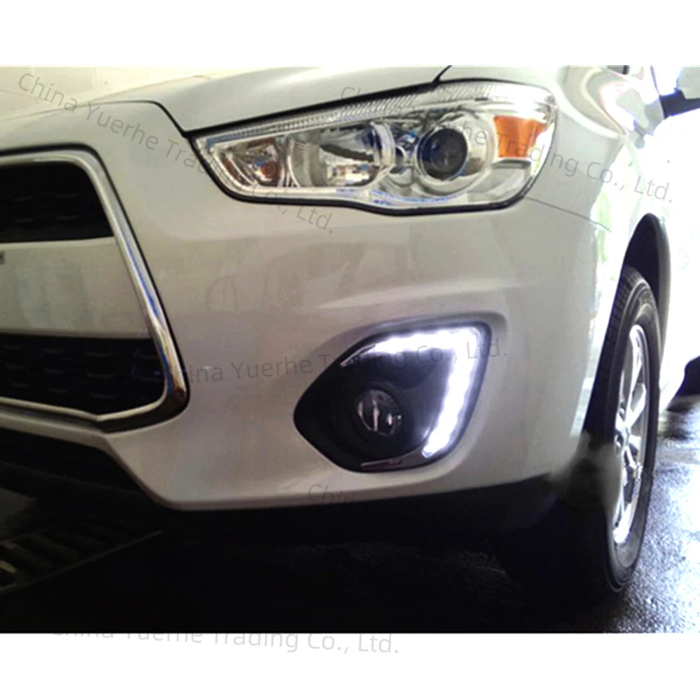 Car DRL For Mitsubishi ASX 2013 2014 2015 LED Daytime Running Lights Daylight Waterproof Fog Head Lamp cover turn signal