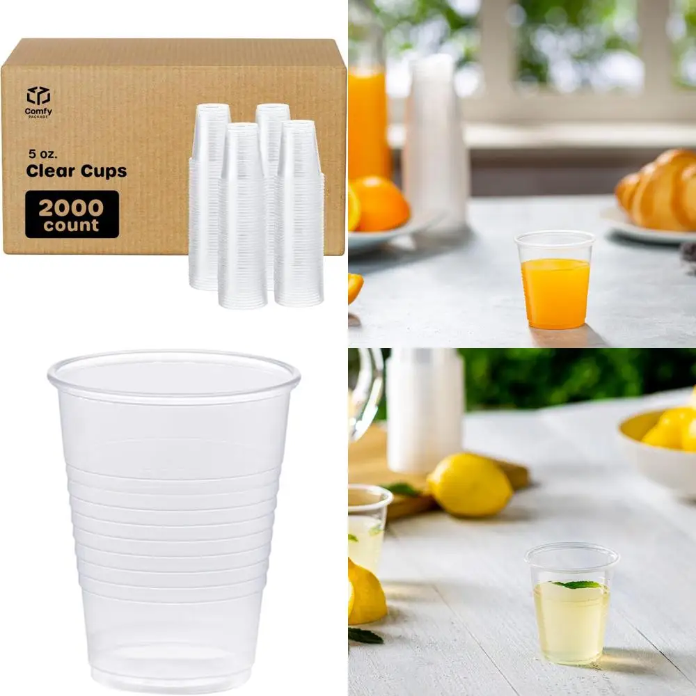 

Одноразовые прозрачные пластиковые стаканчики, 5 унций, 2000 штук, чашки для холодных напитков для вечеринок и ежедневного использования