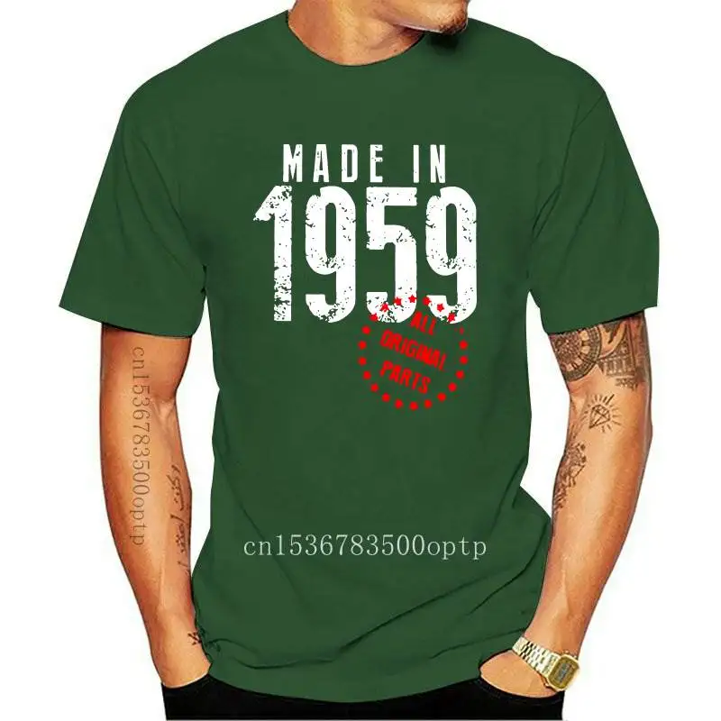 2022 Made In 1959 All Original Parts Birthday T Shirt Anniversary Birth T-Shirts Man's Short Sleeve Tees Cotton Clothes P