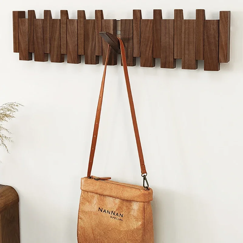 Nordic Solid Wood Piano Key Coat Rack Stylish Wall Mounted Hanger for Clothes Accessories