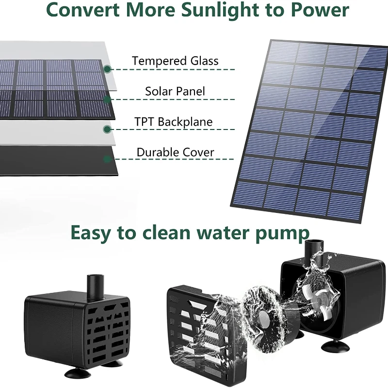 3 warstwowe oczko wodne z 3W pompa solarna, DIY fontanna solarna odpinany i nadaje się do oczko wodne, ogród dekoracji