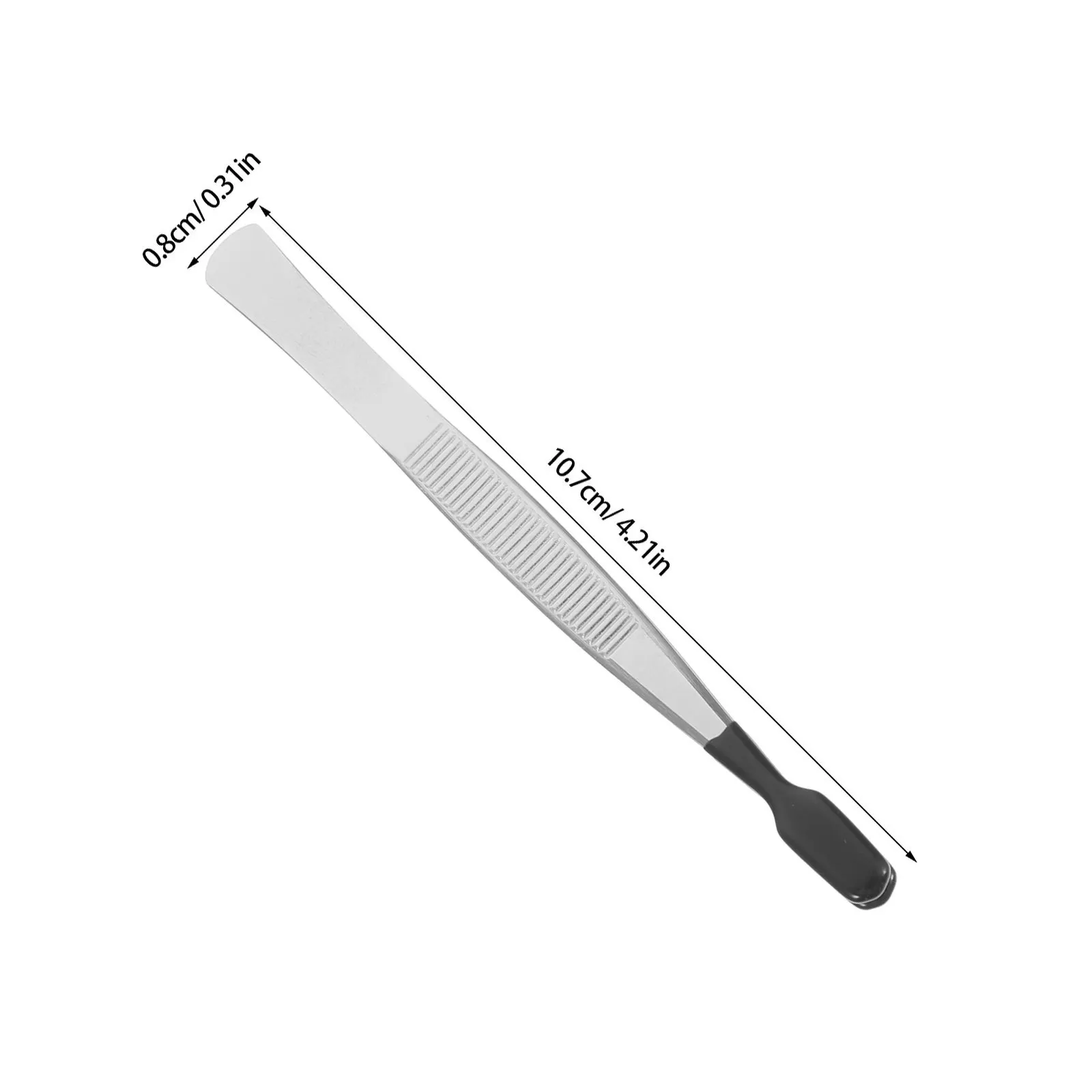 2Pcs Rubber Flat Tip Stainless Steel Tweezers Precision Stamp Collecting Jewelry Making Craft Electronic Repair Laboratory Tools