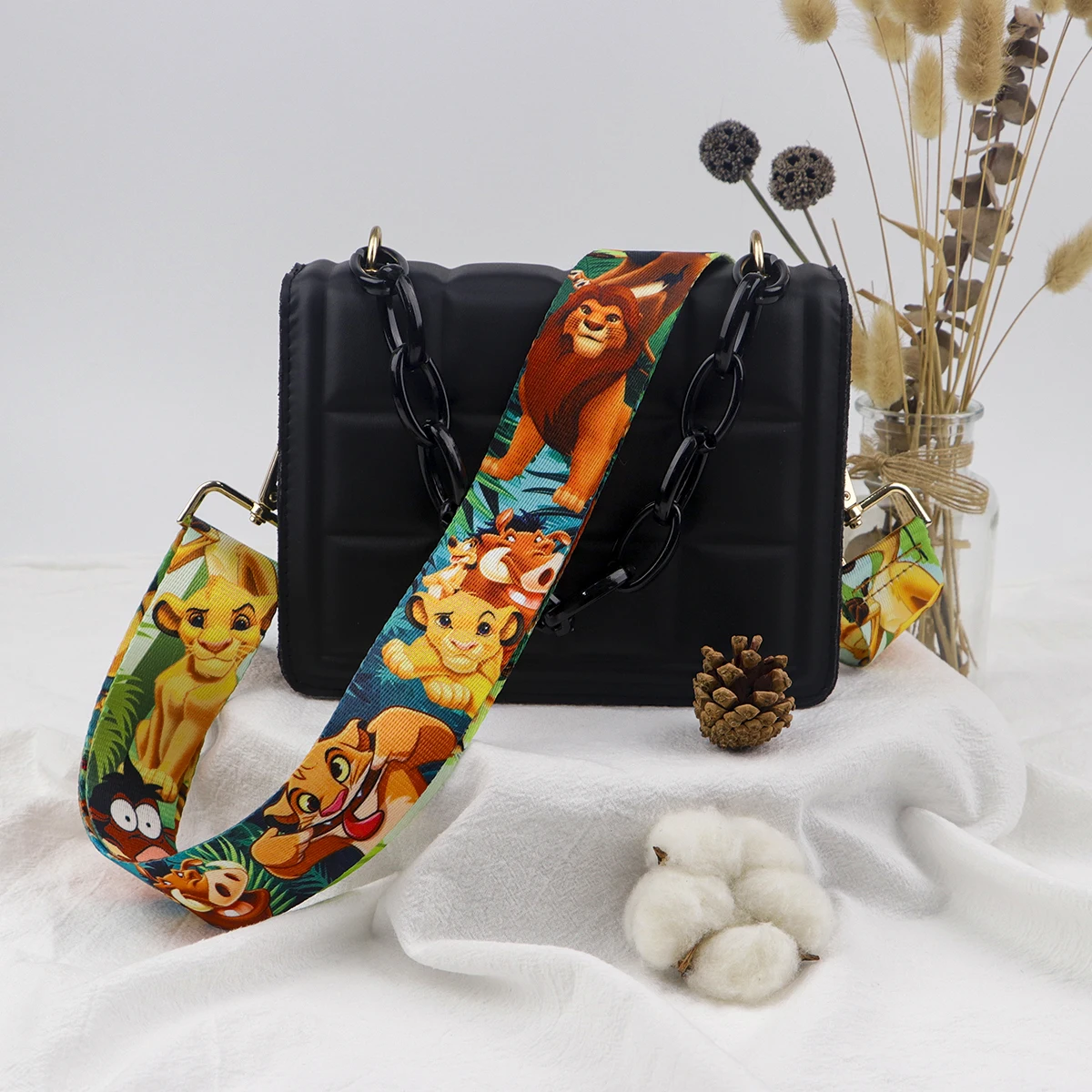 Cool Cartoon Lion Bag Strap Woman Straps for Crossbody Messenger Shoulder Bag Accessories Adjustable Belts Straps Handbag Strap