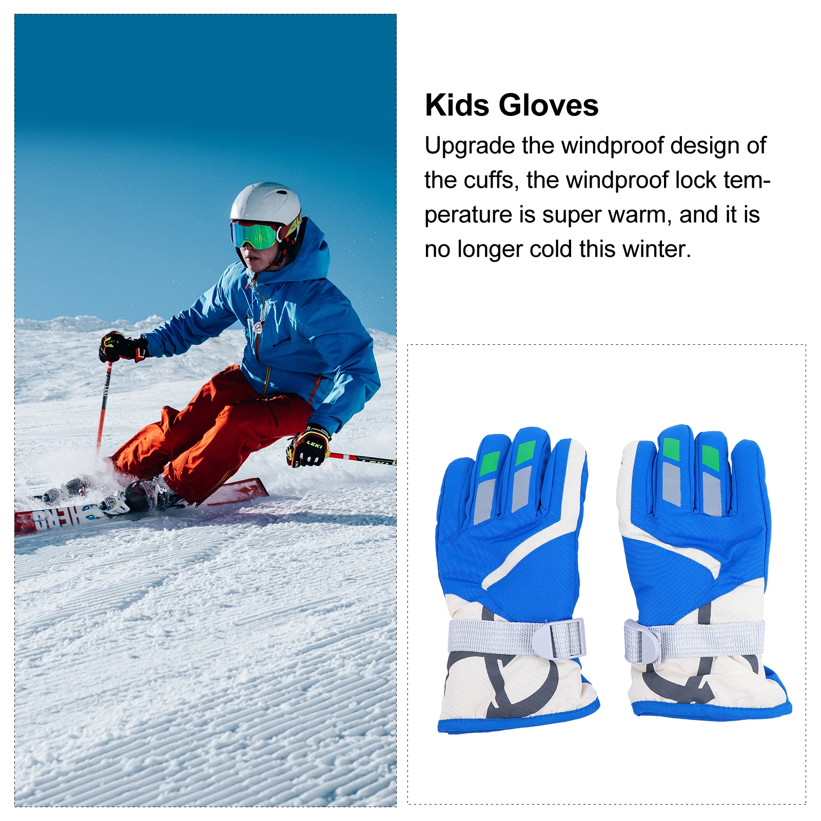 

Ski Gloves Kids Toddler Winter Cold Weather Mens Outdoor Mittens Snow Skiing Youth Work