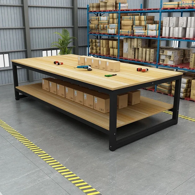Workbench Double-layer express packing table Packaging table Assembly line Operating table Workshop Factory assembly insst bench