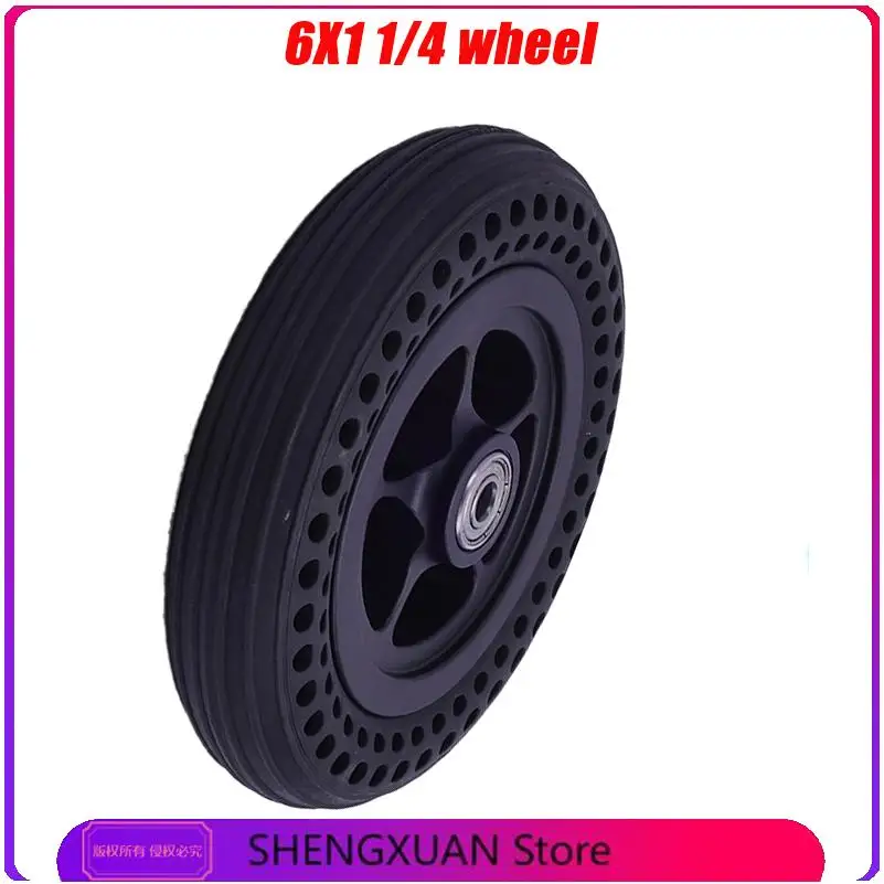Universal 6x1 1/4 Solid Scooter Tire Fits 6-Inch Front Wheels Honeycomb Non-Inflatable All-Wheel