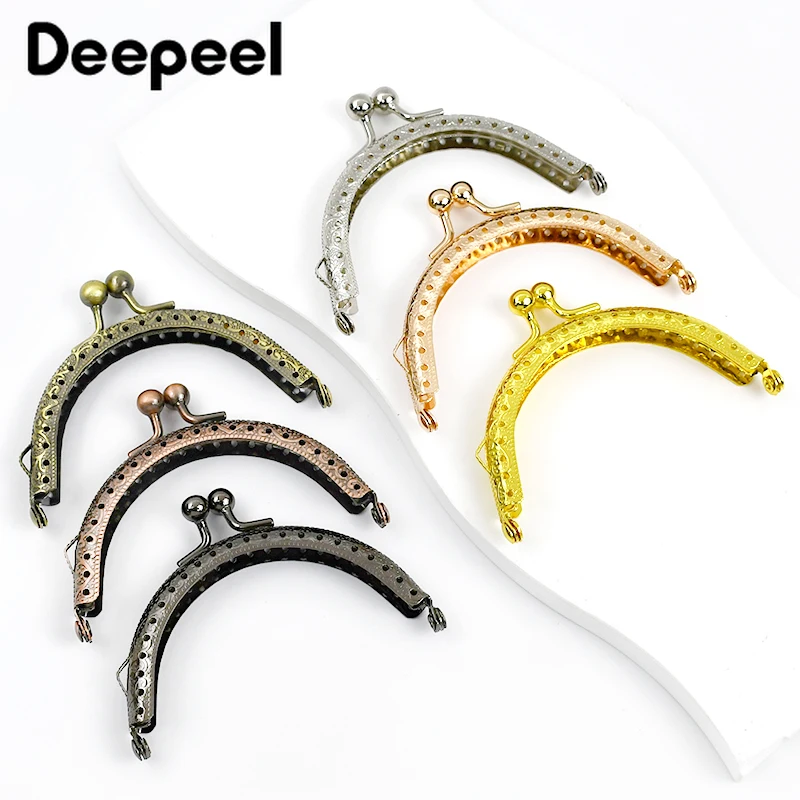 5/10 adet Deepeel 8.5 cm Metal Çanta Çerçeve Kolu Kabartmalı Öpücük Klipsler Çanta Kolları Donanım DIY Dikiş Parantez Bagaj Aksesuarları