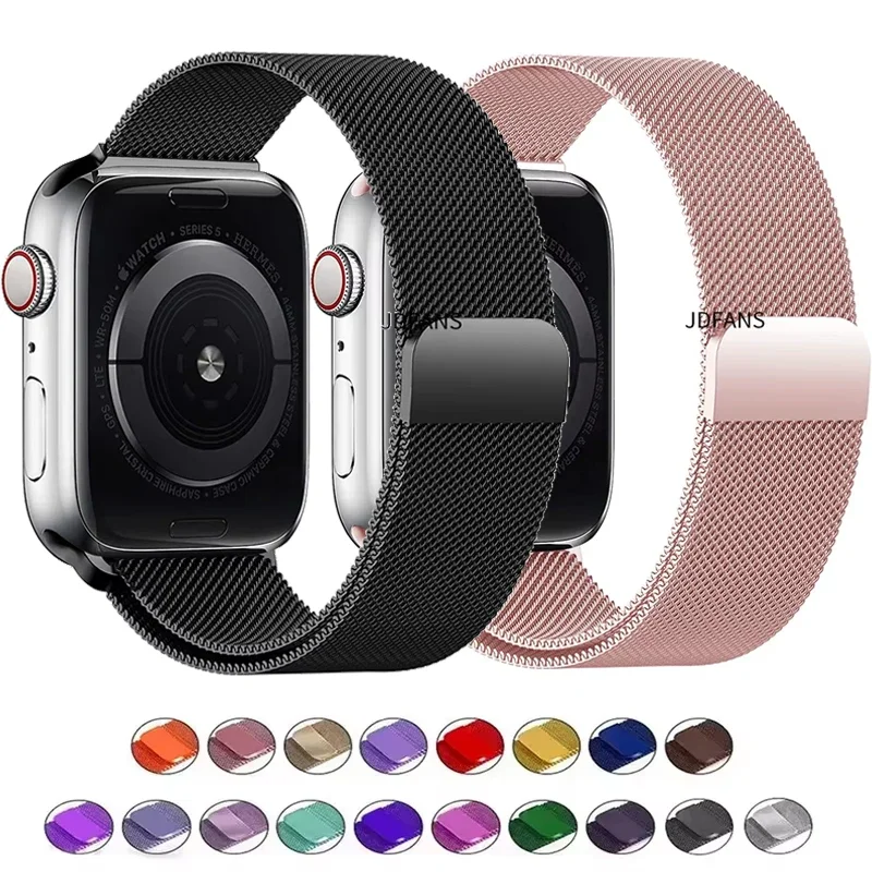 

official-website Milanese Loop For Apple Watch Band 45mm 42mm 46mm 44mm 40mm Ultra 2 49mm correa bracelet iwatch 10 9 7 8 SE 5 6