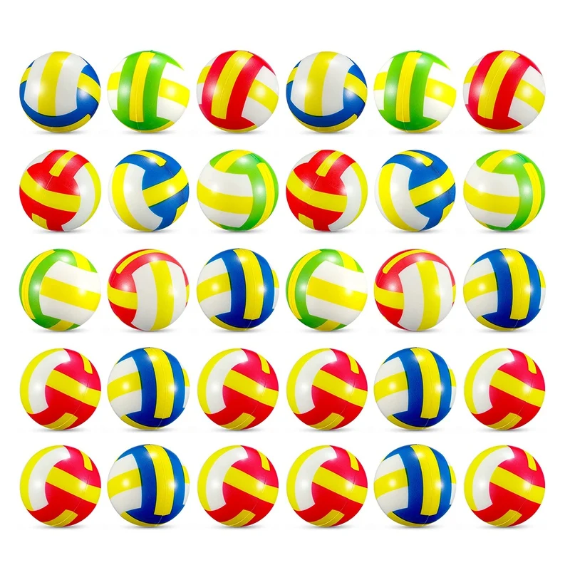 30Pcs Mini Volleyball Stress Balls 2.36 Inch Sports Balls Mini Volleyball Toys For Children For Stress Relief,Party Toys