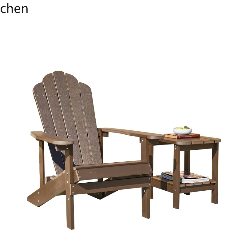 HT Outdoor Simple Furniture Courtyard Bed and Breakfast Table and Chair Waterproof Sunscreen Plastic Wood Tea Table
