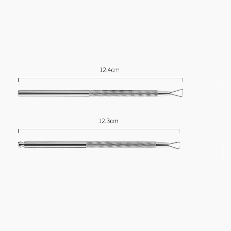 三角形スティックuvジェルポリッシュリムーバースクレーパープッシャー双頭釘ステンレス鋼キューティクルピーラー爪角質きれいなツール