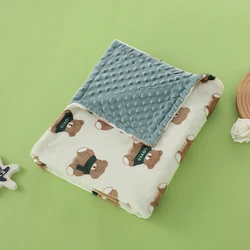 Newborn Baby Wrap Blanket Cartoon Soft Bubble Flannel Infant Quilt Autumn Winter Warm Bedding Babies Swaddling