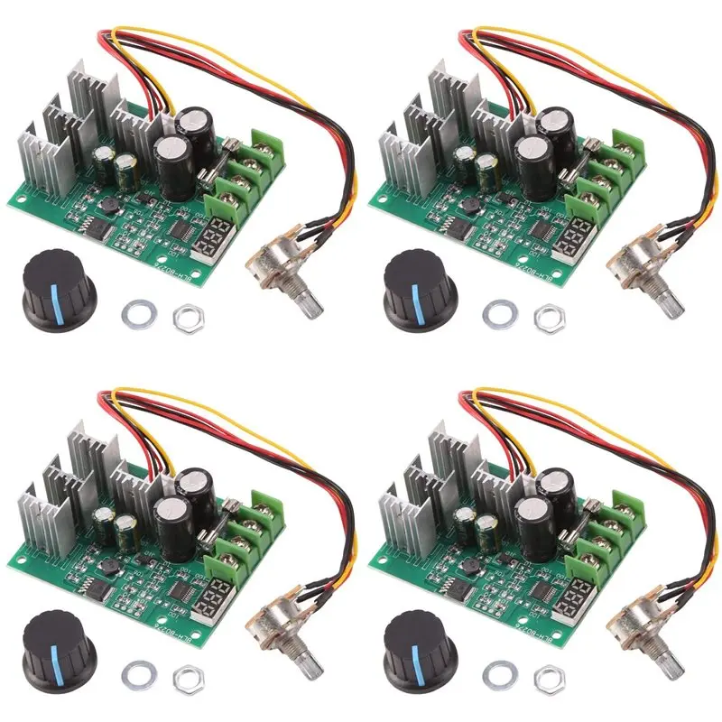 【RECOMENDAR】4X DC 6-60V 30A Adjustable LED Digital Motor Speed Regulator PWM DC Motor Speed Controller 12V 24V 36V 48V