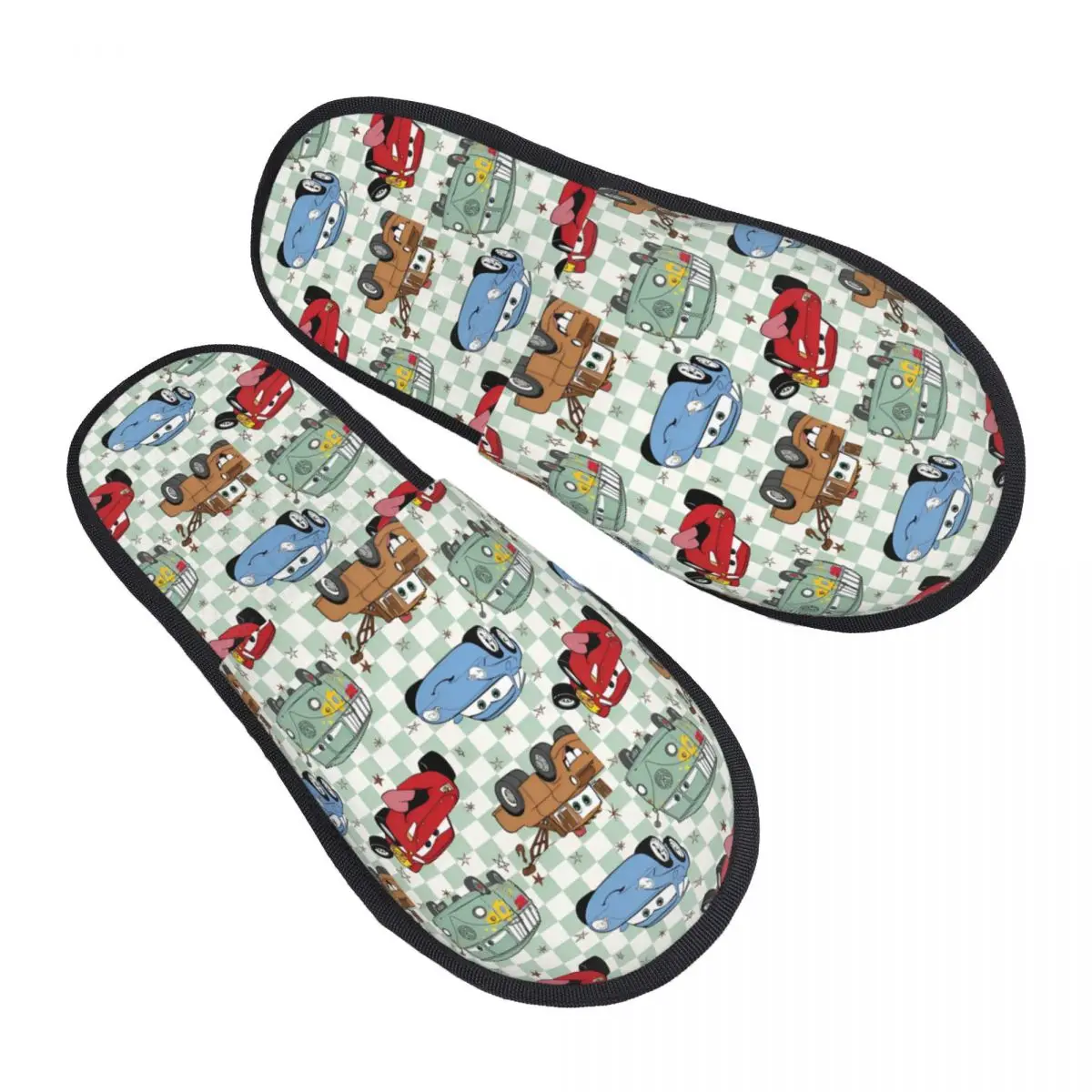 

Custom Lightning McQueen Comfort Scuff Memory Foam Slippers Women Car Anime Bedroom House Shoes