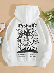 New Cartoon Cat Printing Cotton Pullover Hoodie For Adults Long Sleeved Streetwear Daily Casual Harajuku Top Hooded Basic Unisex