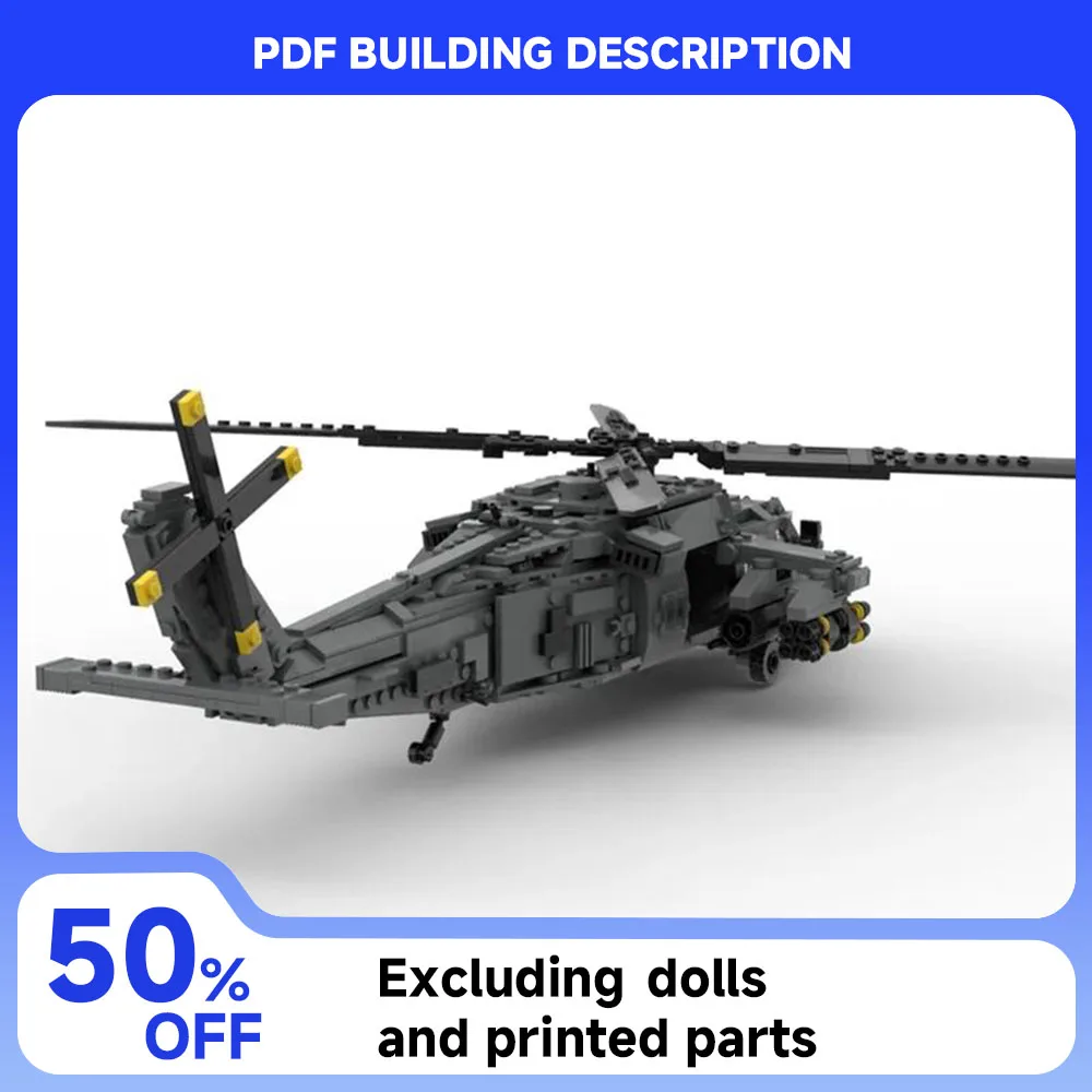 

MOC Military Aircraft Series Black Hawk UH-60 Model Building Blocks DIY High-Tech Assembly Children's Toy Boy's Birthday Gift