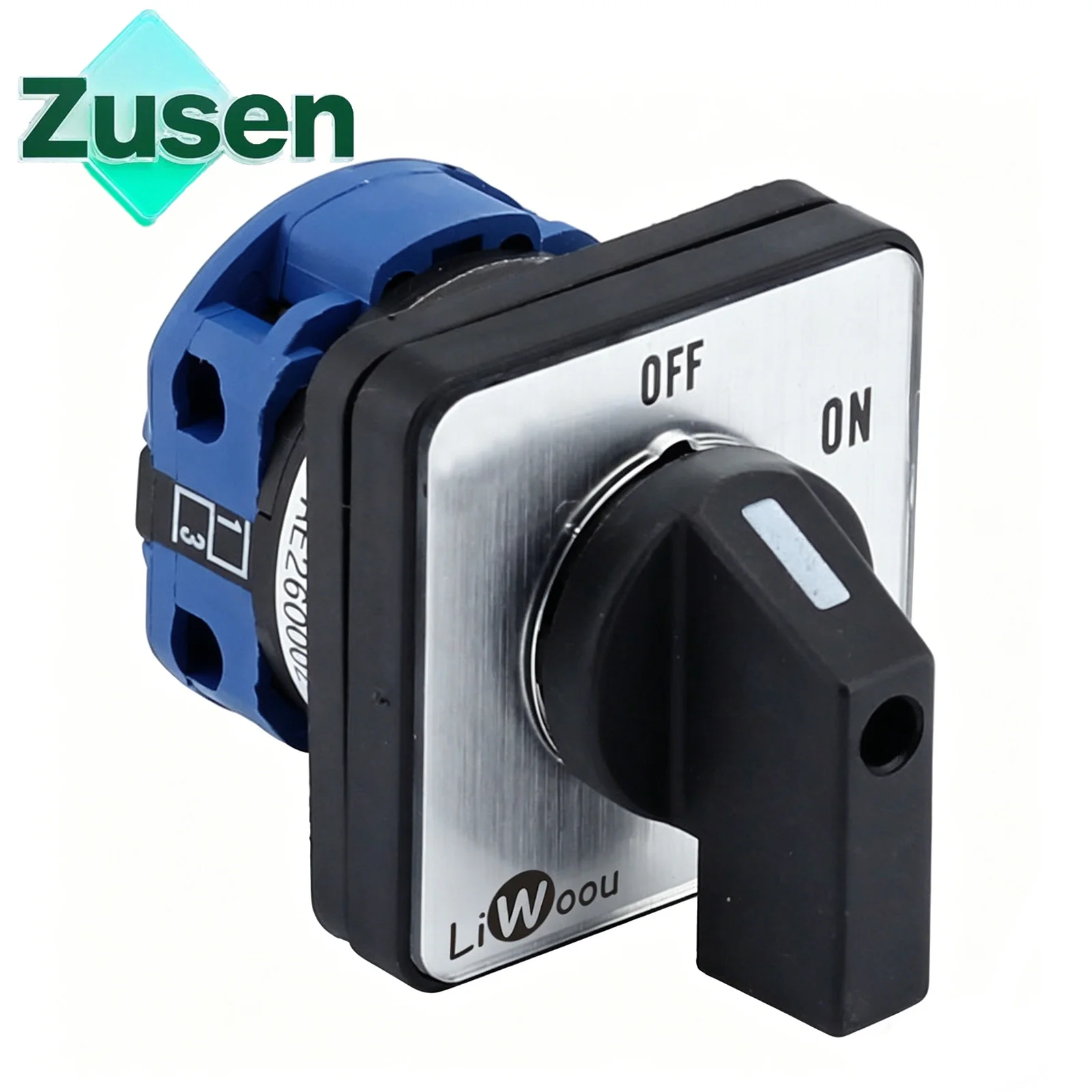 Zusen LW26-20 on/off  440V Ui 660V 20A Rotary Cam Switch 2 Position 2 Poles 4 Terminals