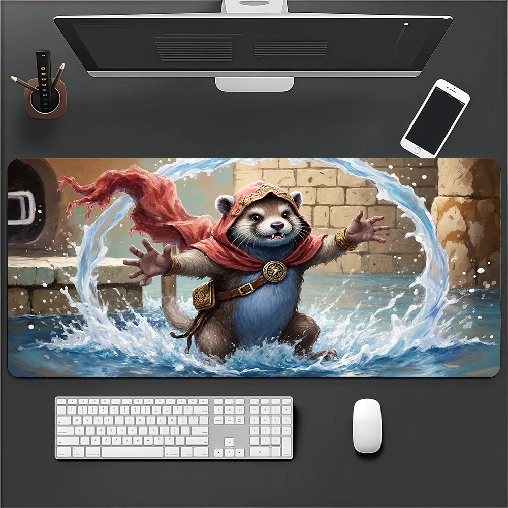 

Large-sized gaming mouse pad with sea otter pattern design, thickened rubber material, anti-slip, durable and easy to clean