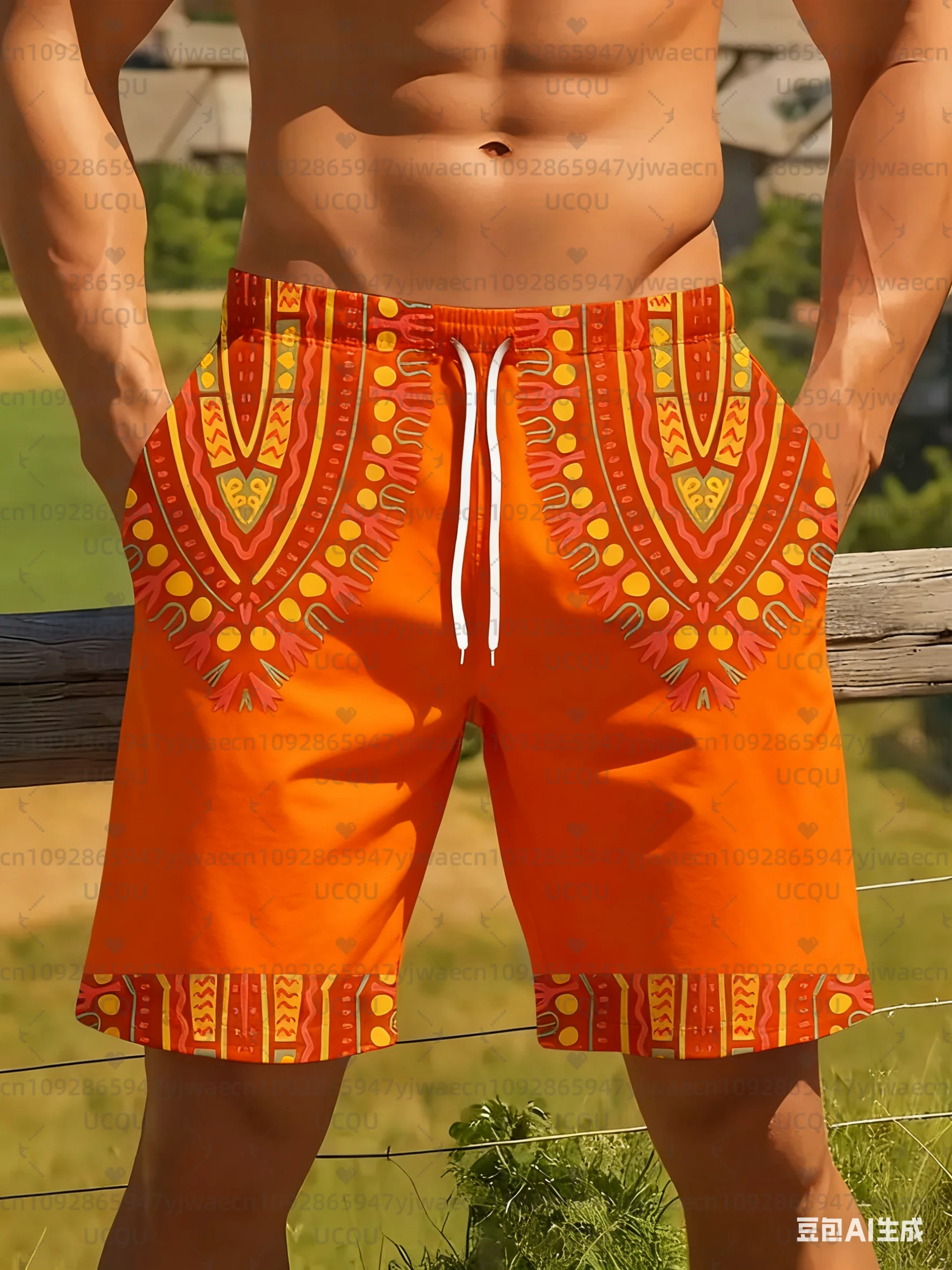 Short hawaïen pour hommes, imprimé flocon de neige et houx, vêtements de plage à séchage rapide, vacances d'été