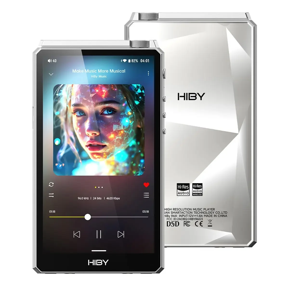 

R6III 2025 DAP Player Hi Res Audio MP3 Player with Class A&AB Amp/Android 12/Bluetooth 5.0/WiFi/64G+2TB Expandable Memory