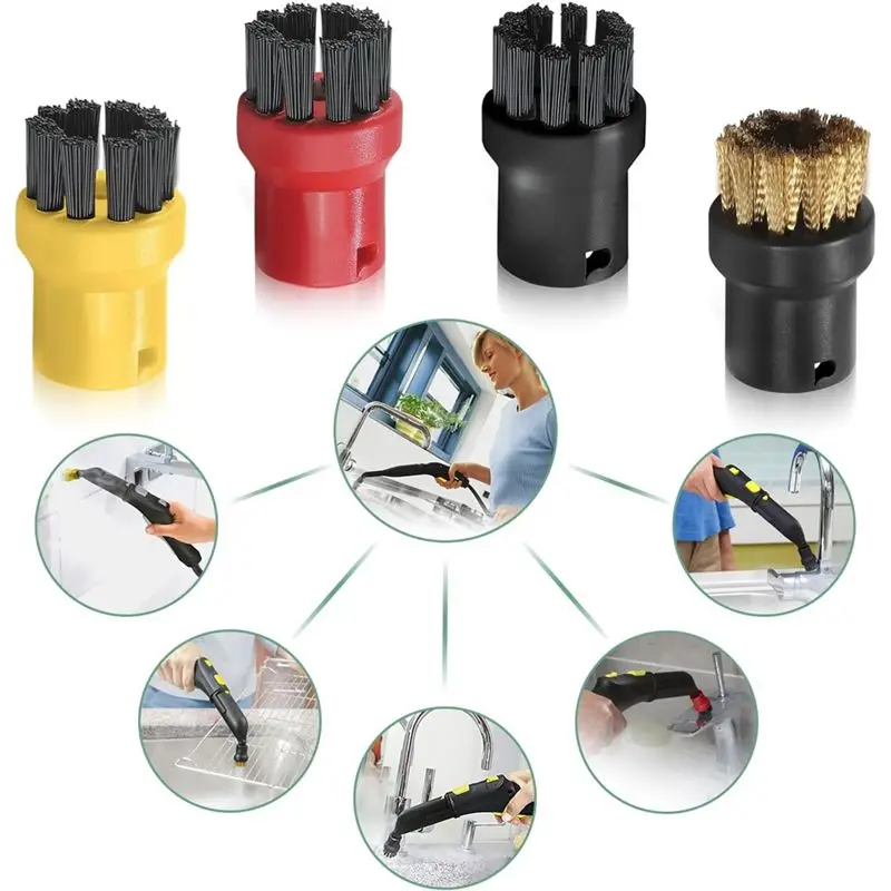 A40Z-Steam Cleaner Round Brush Nozzle Head Mop Rag For Karcher Easyfix SC1/SC2/SC3/SC4/SC5/SC7 Steam Cleaner Parts