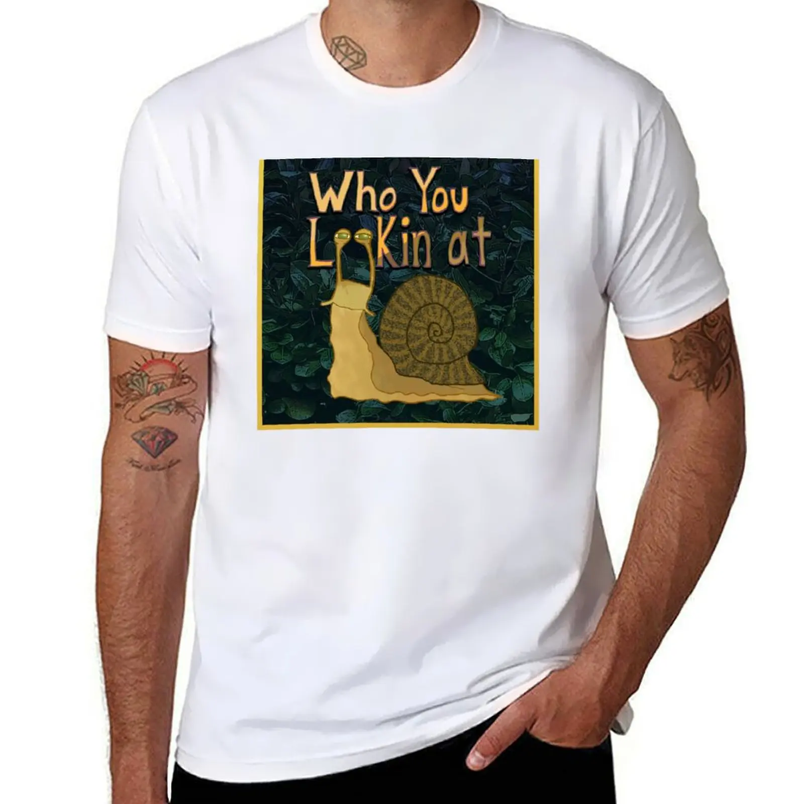 

Who You Lookin' At Podcast (Logo) T-Shirt man graphic t shirt black cotton t-shirt plain for man package T-Shirt