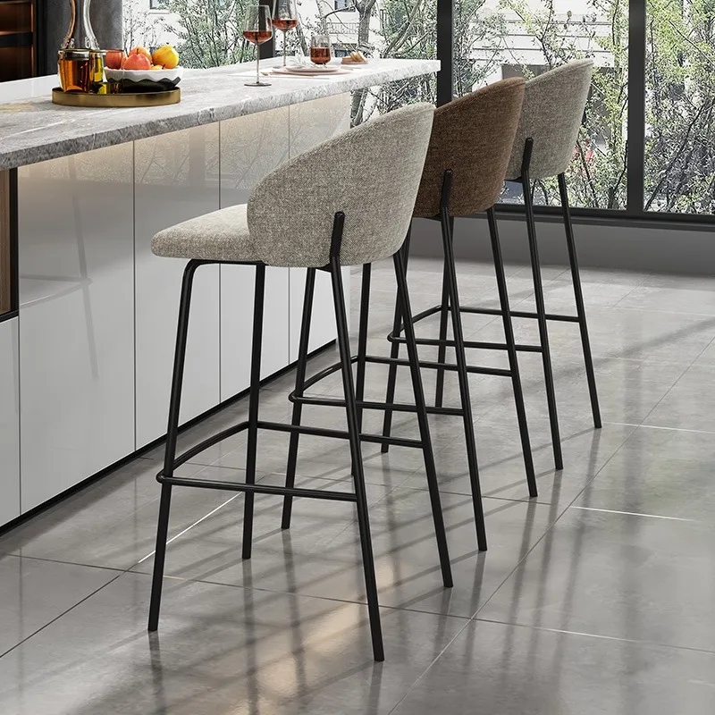 Luxury Stainless Steel Bar Chairs Reception Make Up Designer High Bar Stools Iron Island Sillas Altas Para Barra Home Decoration