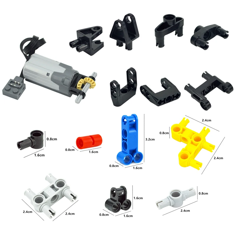 DIY Technical Parts Axle Pin Connectors Building Blocks  MOC Bricks  Assembles Toys 48496 87408 32069 15461